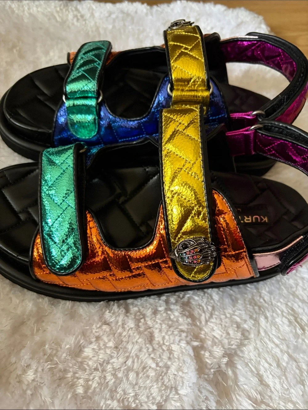 Kurt Geiger women’s Metallic Rainbow Strap Sandals